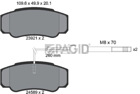 PAGID T1721N Bremseklosser PAGID T1721N Bremseklosser