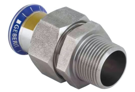 Geberit Mapress 22mm Gass Tippunion med Utvendige Gjenger