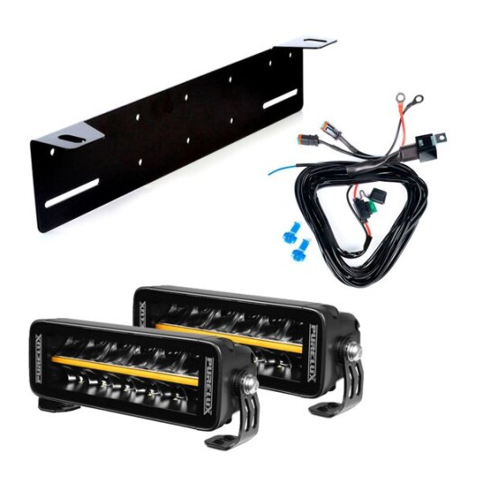 Ekstralys PURELUX Black Boost S200   Rett / 20 cm / 60W 2 stk   Komplett pakke Montering under reg. skilt