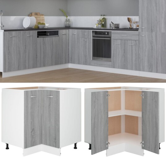 vidaXL Kj?kkenskap gr? sonoma 75,5x75,5x80,5 cm konstruert tre vidaXL Kj?kkenskap gr? sonoma 75,5x75,5x80,5 cm konstruert tre