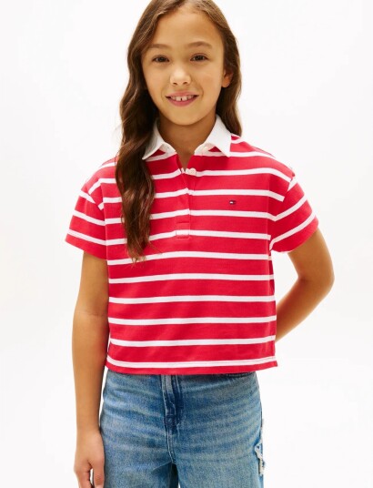 Tommy Hilfiger Rugby Polo Ss Red 128