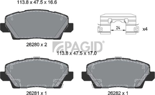 PAGID T2838N Bremseklosser PAGID T2838N Bremseklosser