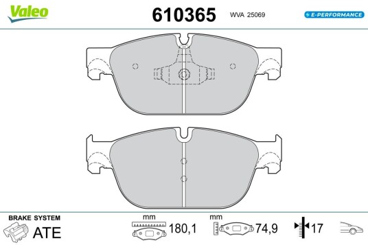 Bremseklosser VALEO 610365
