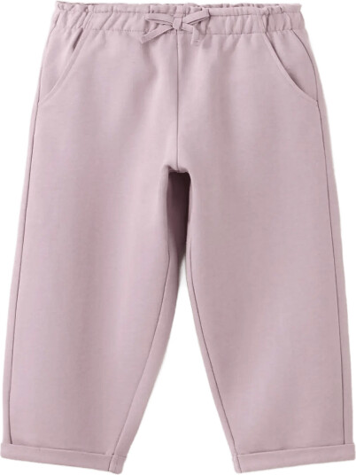 Mango Cotton Drawstring Joggers Purple 12 18M