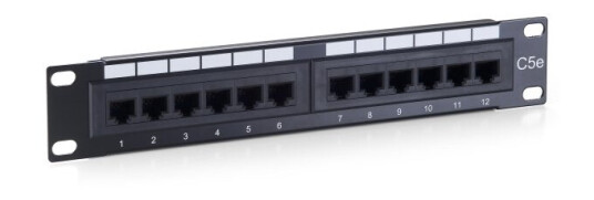 Equip 208015 Rj-45 Guld Cat5e Sort Reolmontering 1U