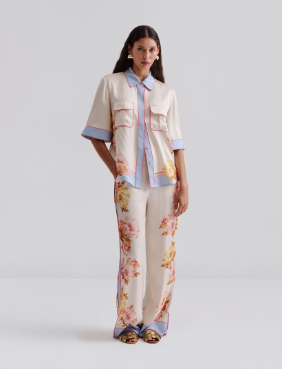 Malina Haven High Rise Pants - Cream - S