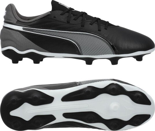 PUMA King Match Fg/ag Eclipse Svart/hvit/cool Dark Gray Barn størrelse 38