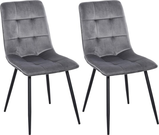 2 polstrede spisestuestoler i Foam Metal Grey & Black