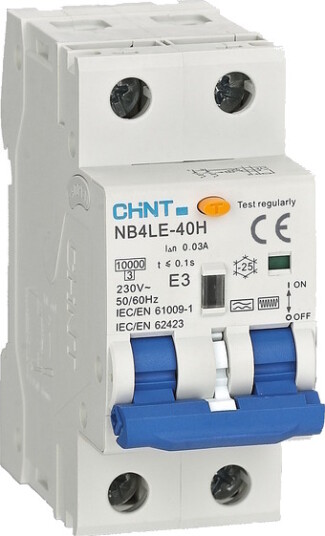 Chint Jordfeilaut Elektronisk Type F 2pol 16A B-kar 30mA 10kA