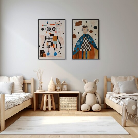 Namly Design Plakat Lunefull Robot og Gutt / Set of 2 POSTERX4DWSW Namly Design Plakat Lunefull Robot og Gutt / Set of 2 POSTERX4DWSW