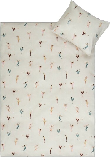 By Mats Ballerina sengetøy 100% bomull Junior sengetøy 115x135 cm Beige med ballerinaer