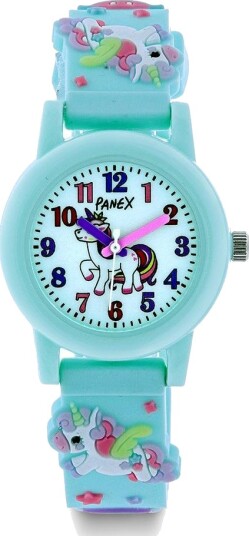 Panex Barneklokke med turkis rem og unicorn