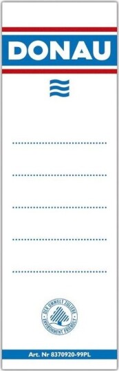 Donau Selvklebende Etiketter Til Perm 54X153mm 8375920 09Pl Donau Selvklebende Etiketter Til Perm 54X153mm 8375920 09Pl