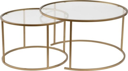 Sofabordsett Rikiya Gull Transparent -