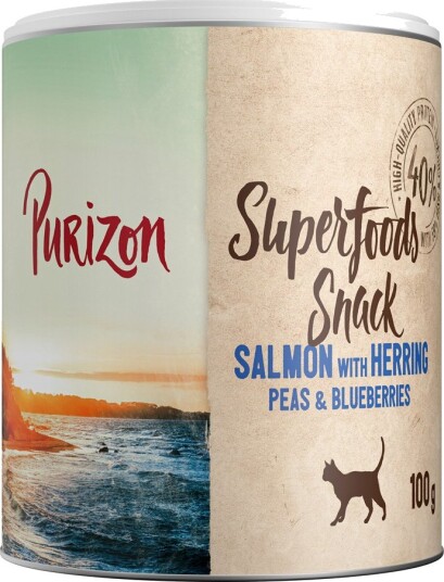 Purizon Superfood Snack Laks Med Sild Erter & Blåbær 3 X 100 G 3 X 100 G