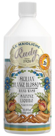 Rudy Sicilian Orange Blossom Le Maioliche Hand Wash Refill 1000 ml Rudy Sicilian Orange Blossom Le Maioliche Hand Wash Refill 1000 ml