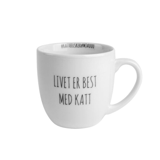 Porsgrunds Porselænsfabrik Porsgrund Hashtagkrus Livet Er Best Med Katt (38cl)