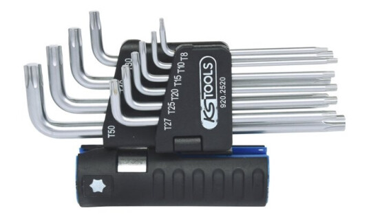 Ks Tools 920.2520, Insexnycklar Med T-Handtag, Set, 10 Styck, T-Handtag Med Kort Skaft, Kromvanadinstål, 500 G