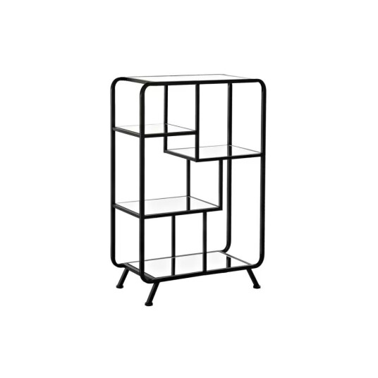 Bokhylla Svart Metall Glas 60 x 28 x 93 cm 1