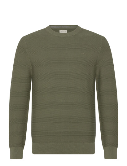 GANT Cotton Texture C Neck Khaki green S GANT Cotton Texture C Neck Khaki green S
