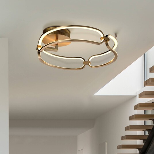 Schuller Valencia LED-taklampe Colette, Messing / gull, Stue / spisestue, Aluminium, Moderne