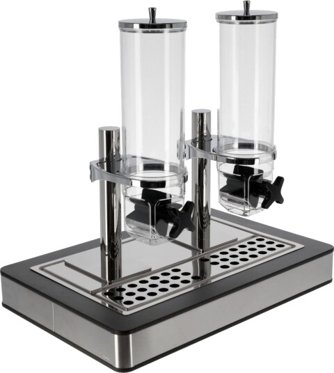 VEGA Müslidispenser Fundale  dobbel GN 1/1 rustfritt stål; Størrelse GN 1/1 63x42.5x64.7 cm LxBxH; Stålgrå/Antrasitt/Transparent/Sølvfarge; Rektangulær