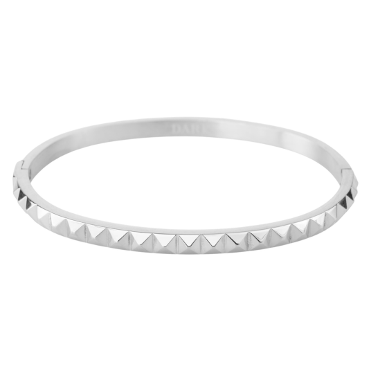 DARK Stud Bangle Thin Silver