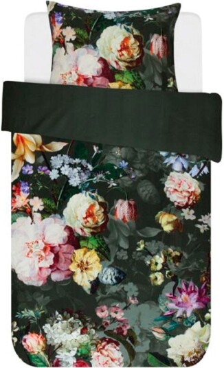 Essenza Sengetøy - 140x200 cm - Fleur Grønn - Grønn - 2 i 1 design - 100% bomullsateng - Essenza