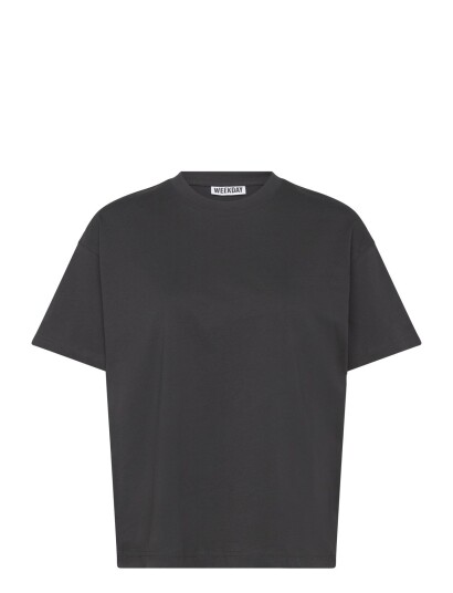 Weekday Relaxed Boxy Cotton T Shirt   Grey   XXS