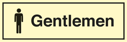Gentlemen - Toilet sign  - Etterlysende Vinyl HI150 - 100 x 300 mm