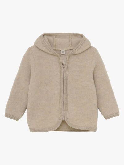 Huttelihut Ullfleecejakke Merinoull, Camel Melange, 98