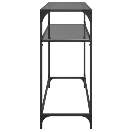 Konsollbord med svart glassplate 98x35x81 cm stål 846027
