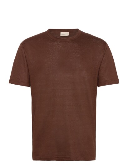 GANT Linen Ss T Shirt Brown XXXL
