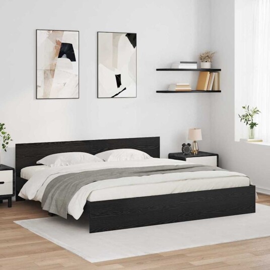  Sengestamme Svart Eik 180 x 200 cm Konstruert tre