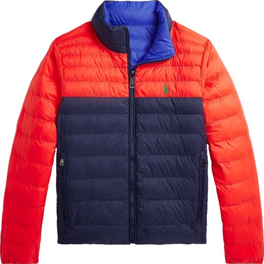 Polo Ralph Lauren Polstret Jakke Vendbar Oransje/Navy/Blå Polo Ralph Lauren 18 20 år Dunjakke