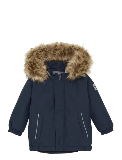 Color Kids Baby Parka W. Fake Fur Navy 80 Color Kids Baby Parka W. Fake Fur Navy 80