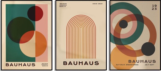 Bauhaus Kunst Postersett   Sett av 3