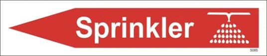 Sprinkler m/pil Venstre 33x7 cm Alu-plate