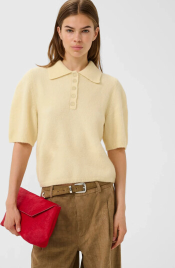 Gestuz Gzalpha Ss Polo Pullover Yellow M Gestuz Gzalpha Ss Polo Pullover Yellow M