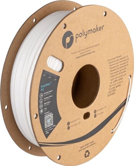 Poly Filament Polymaker Polymax Pc 1.75 Mm 0.75 Kg White