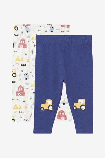 Ellos Collection - Leggings Farmer 2-pakning - Natur