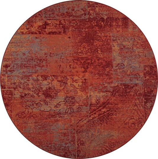 Rustiikki Matte Rund 133 cm Rød-oransje - Vm Carpet