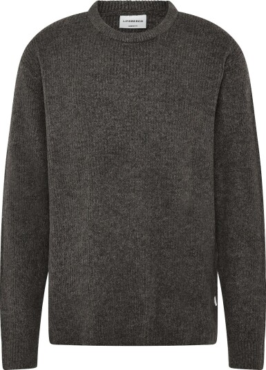 Lindbergh Rib Knitted L/S O Neck Sweater   DK BROWN MEL   XL