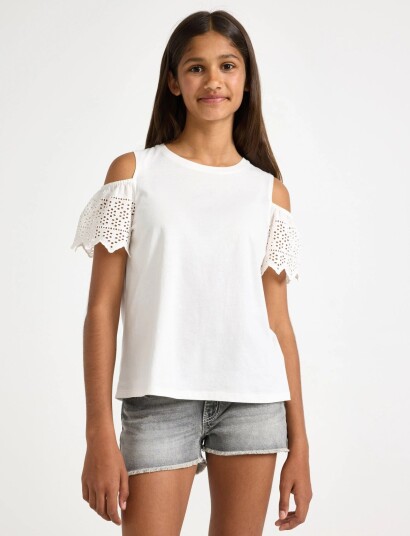 Lindex Cold Shoulder Top Cream 134/140