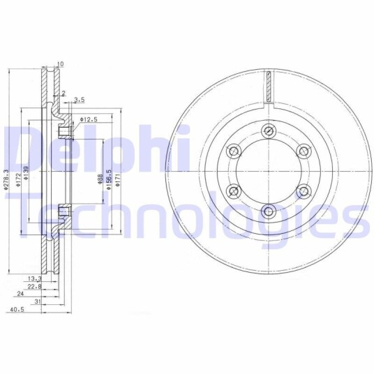 Bremseskive DELPHI BG3523 Bremseskive DELPHI BG3523
