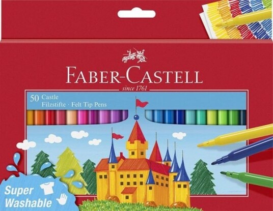 Faber Castell Felt Tip Pen Castle Pack of 50 in Cardboard Box