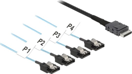Delock Oculink Sas Intern Kabel Sas 12Gbit/S Oculink Sff-8611 Hann Til Sata Hann 50 Cm 85468