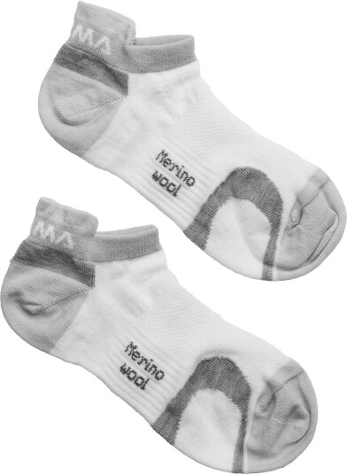 Aclima Ankle Socks 2-Pack White/Grey 44-48