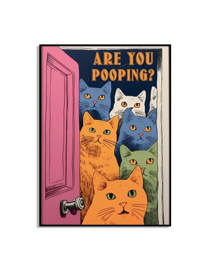 Katteillustrasjon Morsom Plakat