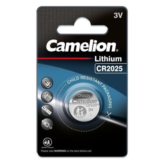 Camelion CR2025 litium knappcellebatteri 3V 140mAh 1-pk Camelion CR2025 litium knappcellebatteri 3V 140mAh 1-pk